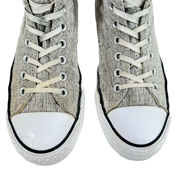 Converse All Stars Hi Top Sneakers Womens Sz 10 Gray Tweed Metallic Sparkle - Picture 8 of 13